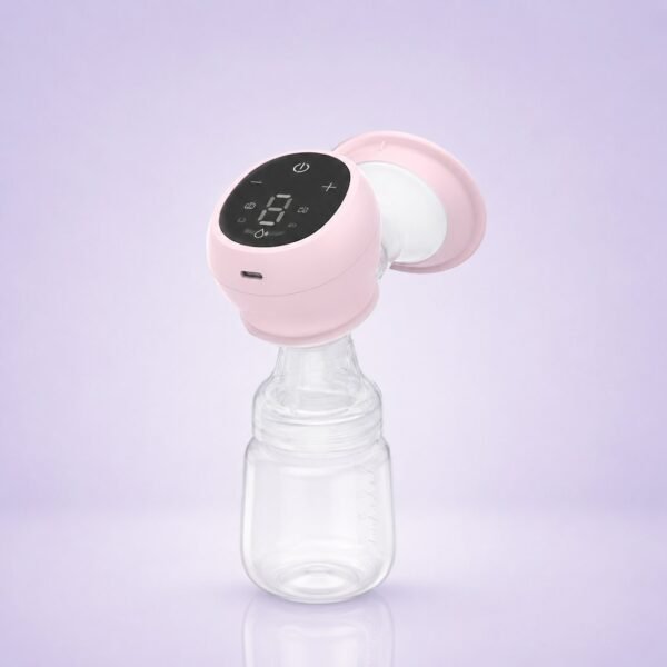 POUPY Tire-lait intégré rose POUPY Tire-lait intégré rose — packshot studio fond lavande