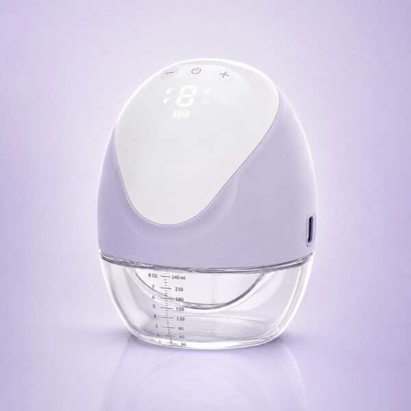 POUPY tire-lait portable blanc et lavande POUPY tire-lait portable blanc et lavande